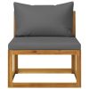 6 Piece Patio Lounge Set with Cushion Solid Acacia Wood