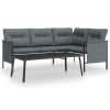 2 Piece Patio Lounge Set Anthracite Steel