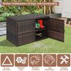 Iron Frame Double Door Can Be Stored Brown Gradient Rattan Locker