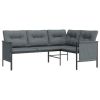 Patio Corner Sofa Anthracite Steel and Textilene