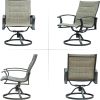 Patio Dining Swivel Chairs Set of 2,Metal Steel Chair with Textilene Mesh Fabric,Outdoor Chair for Outside Porch Balcony Garden Backyard(2 Chairs)