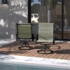 Patio Dining Swivel Chairs Set of 2,Metal Steel Chair with Textilene Mesh Fabric,Outdoor Chair for Outside Porch Balcony Garden Backyard(2 Chairs)