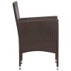 4 Piece Patio Lounge Set with Cushions Poly Rattan Brown