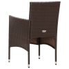 4 Piece Patio Lounge Set with Cushions Poly Rattan Brown