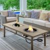 Best Stainless Steel Ice Tub Aluminum Rectangle Fire Pit Table Gas Propane Outdoor Firepit Table For Outside Patio Garden