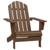 Patio Adirondack Chair with Table Solid Fir Wood Brown