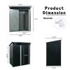 TC53BL 5ft x 3ft Outdoor Metal Storage Shed Transparent plate black