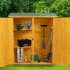 Outdoor Storage Shed with Lockable Door, Wooden Tool Storage Shed with Detachable Shelves and Pitch Roof, Natural