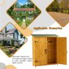 Outdoor Storage Shed with Lockable Door, Wooden Tool Storage Shed with Detachable Shelves and Pitch Roof, Natural