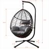 Egg Swing Chair with Stand, 300 LBS Capacity, With Comfortable Cushion, 37.4x37.4x76.77 (Grey)