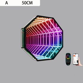 Modern Creative Abyss Melaleuca Mirror Colorful Wall Lamp Octagon (Option: A-US-50cm)