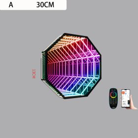 Modern Creative Abyss Melaleuca Mirror Colorful Wall Lamp Octagon (Option: A-AU-30cm)