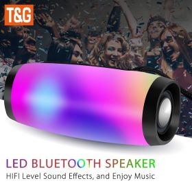 Wireless Speaker; Waterproof Speaker With Colorful LED Light; Portable Outdoor 3D Stereo Bass Luminous Speaker (Color: Red)