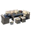 Direct Wicker 7 PCS PE Rattan Patio Garden Sofa Conversation Set with Cushions