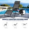 Pool Garden Patio Portable Zero Gravity Folding Reclining Lounge Chairs Table 3 Pieces Set