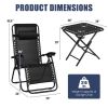 Pool Garden Patio Portable Zero Gravity Folding Reclining Lounge Chairs Table 3 Pieces Set