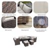 Direct Wicker 7 PCS PE Rattan Patio Garden Sofa Conversation Set with Cushions