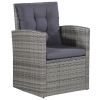 6 Piece Patio Lounge Set with Cushions Poly Rattan Gray