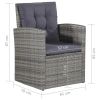 6 Piece Patio Lounge Set with Cushions Poly Rattan Gray