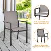 MEOOEM Patio Dining Set  Outdoor Furniture Bistro Metal Table Side Table and Metal Stackable Chairs;  Black