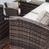 Direct Wicker 7 PCS PE Rattan Patio Garden Sofa Conversation Set with Cushions