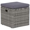 6 Piece Patio Lounge Set with Cushions Poly Rattan Gray