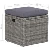 6 Piece Patio Lounge Set with Cushions Poly Rattan Gray