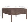 6 Piece Patio Lounge Set with Cushions Poly Rattan Brown