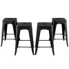 24 Inch Set of 4 Tolix Style Counter Height Barstool Stackable Chair