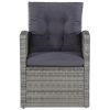 6 Piece Patio Lounge Set with Cushions Poly Rattan Gray